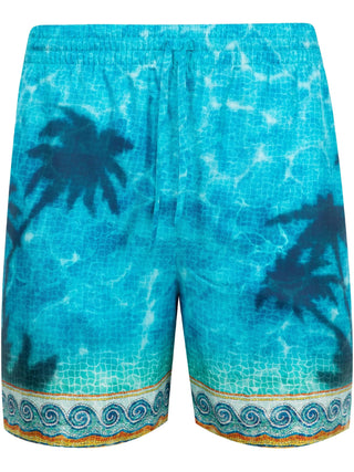 Shorts CASABLANCA in seta con Emblema Caustics - Moda & Modi Luxury