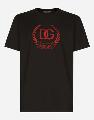 DOLCE&GABBANA T-shirt in cotone con ricamo logo DG Milano - Moda & Modi Luxury