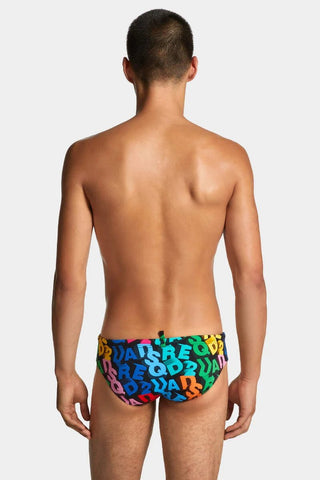 Slip DSQUARED2 Allover Logo Swim Brief - Moda & Modi Luxury