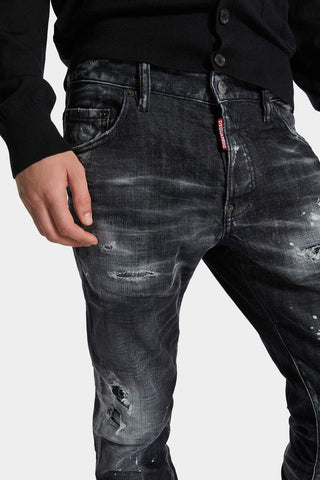 Jeans DSQUARED2 Black Rocky Mountains Wash Skater - Moda & Modi Luxury