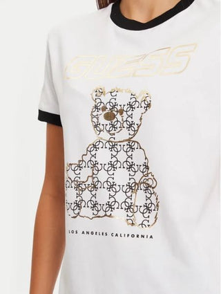 T-shirt GUESS con logo bear bianca - Moda & Modi Luxury